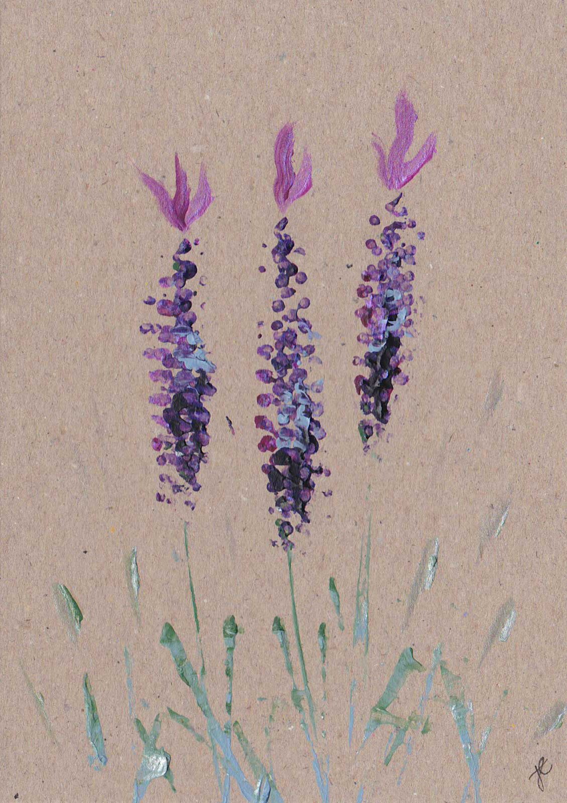Hand-painted osteospermum daisies on recycled card stock