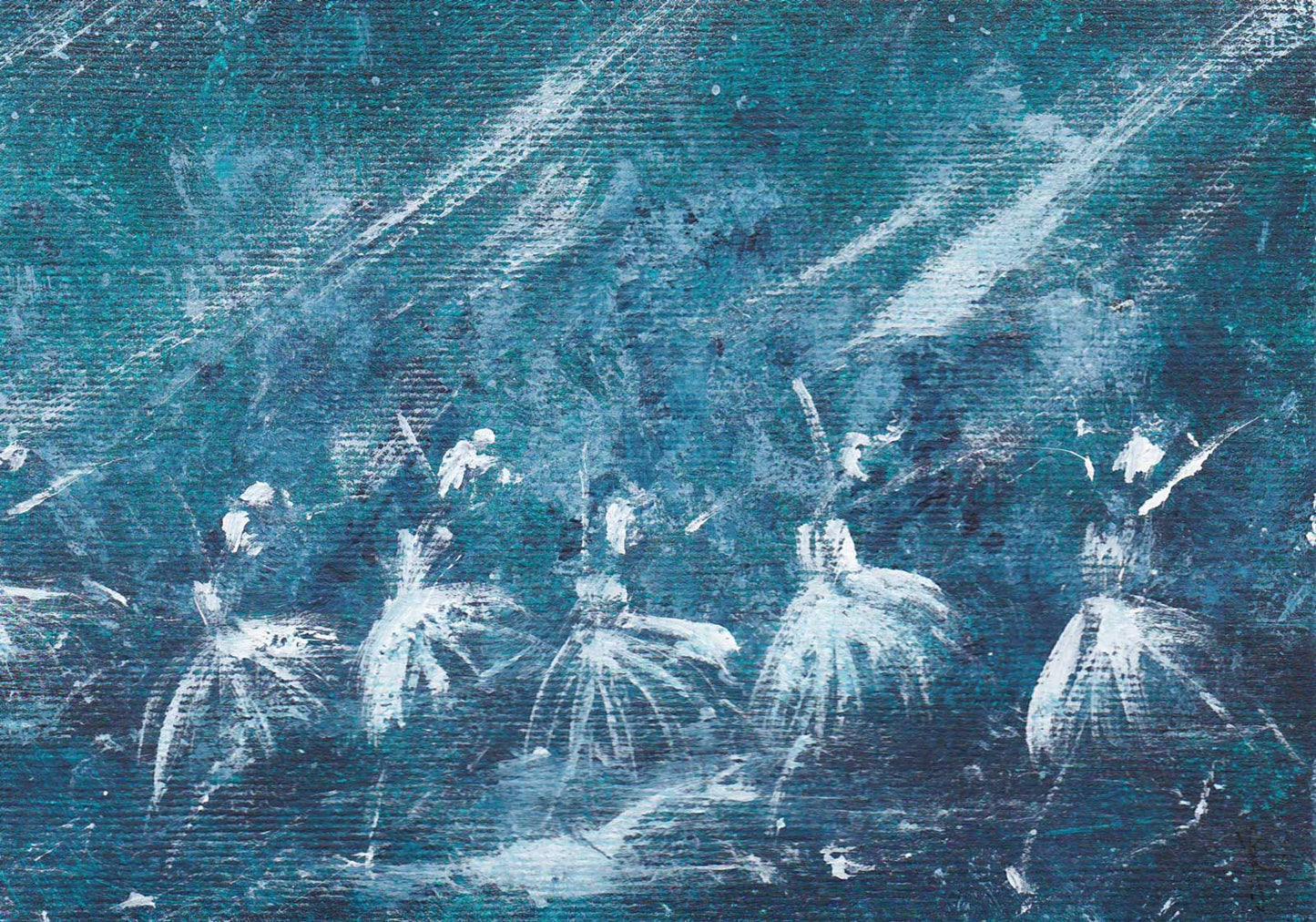 Snowflakes ballerina postcard art