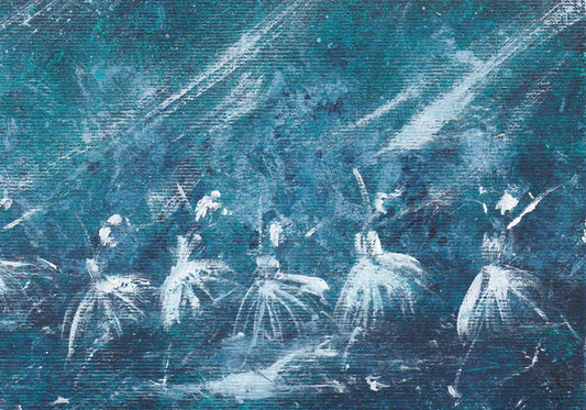 Snowflakes ballerina postcard art