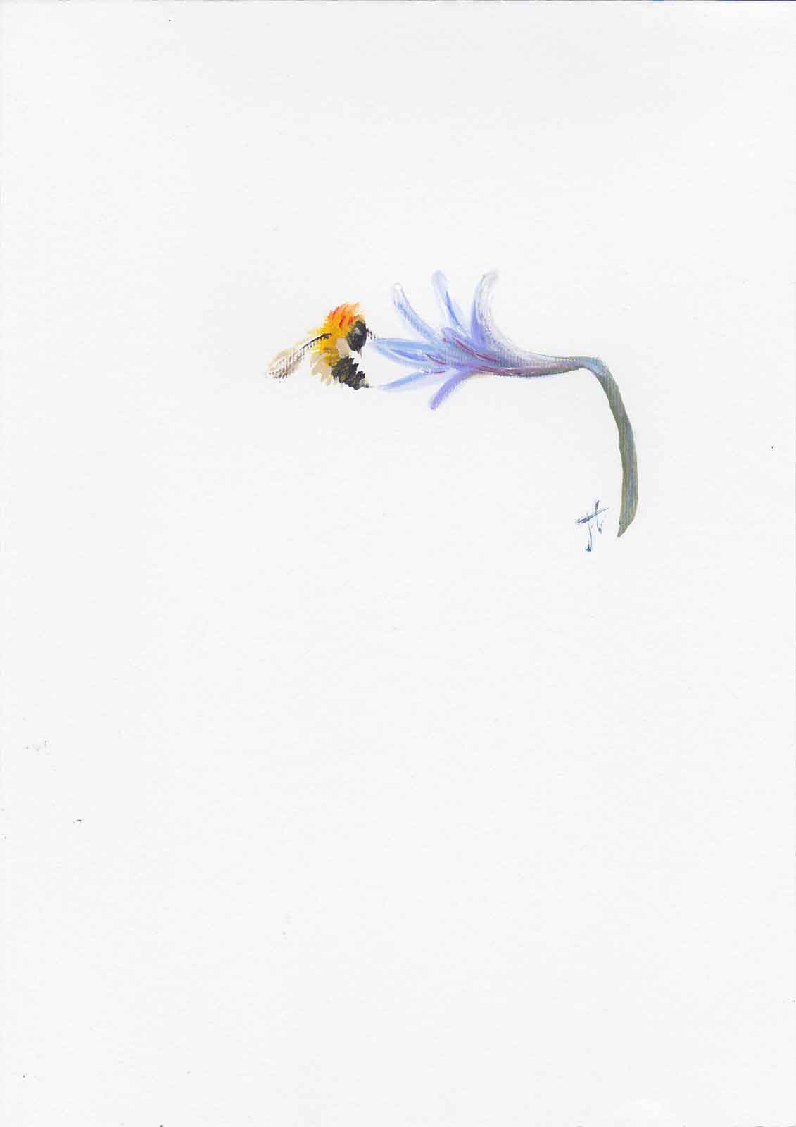 Wings of summer: bee and flower painting