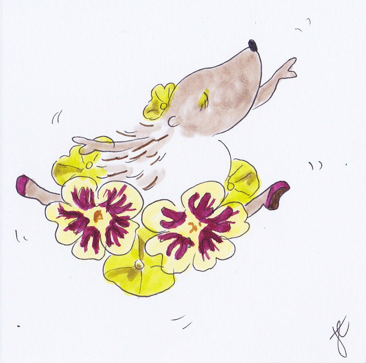 Ballettoons Hedgie in yellow nasturtium tutu