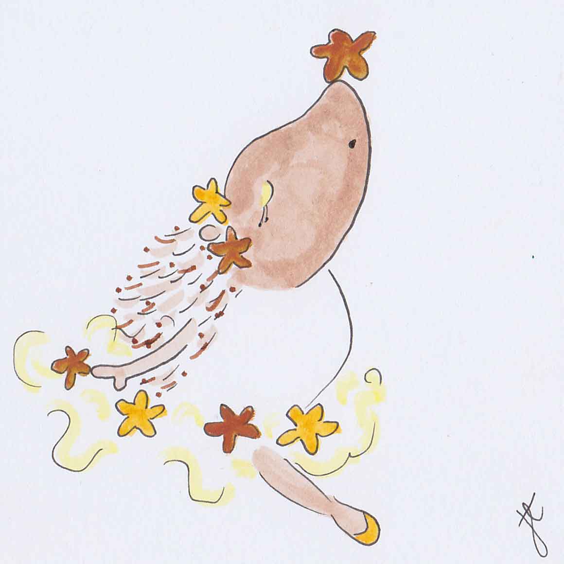 Ballettoons Hedgie in tutu with stars