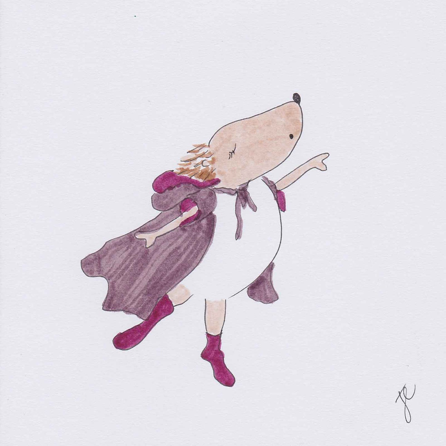 Hedgio the Magician: cute dancing hedgehog illustrated card