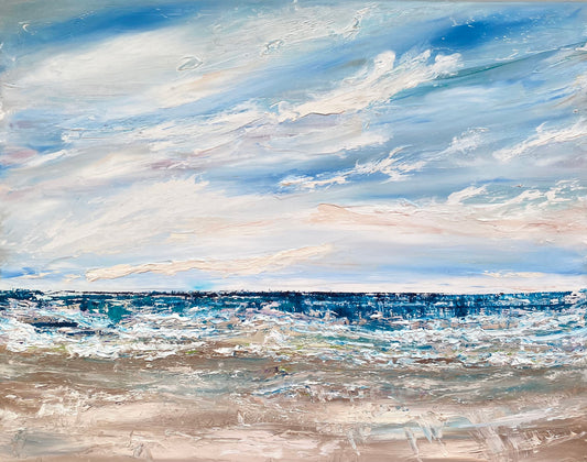 Textured abstract seascape