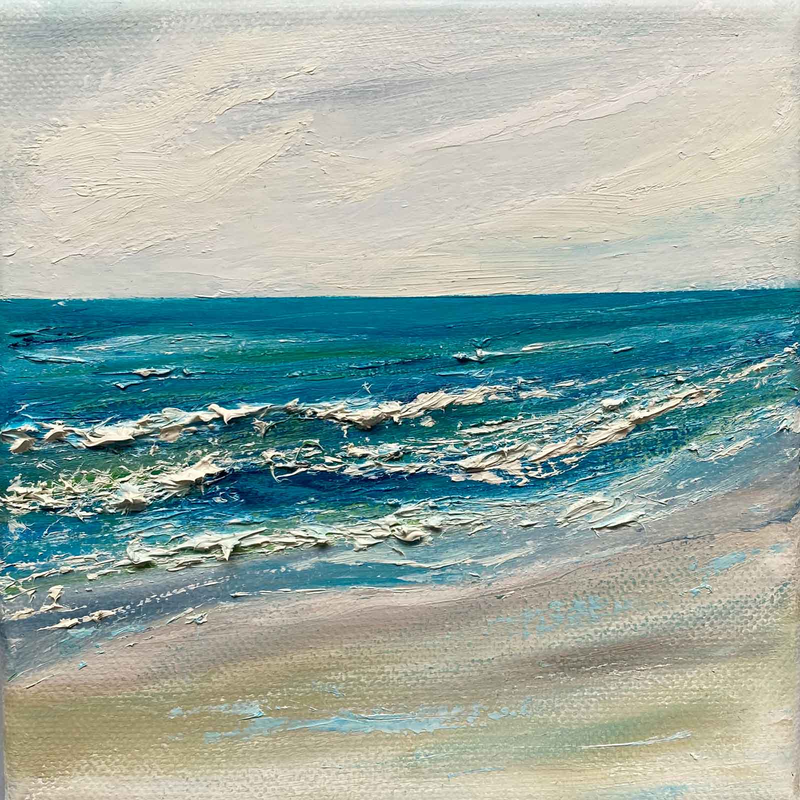 16x12''original acrylic abstract painting,set of 2 painting, abstract outlet painting,seascape,jeju Island ,abstract seascape