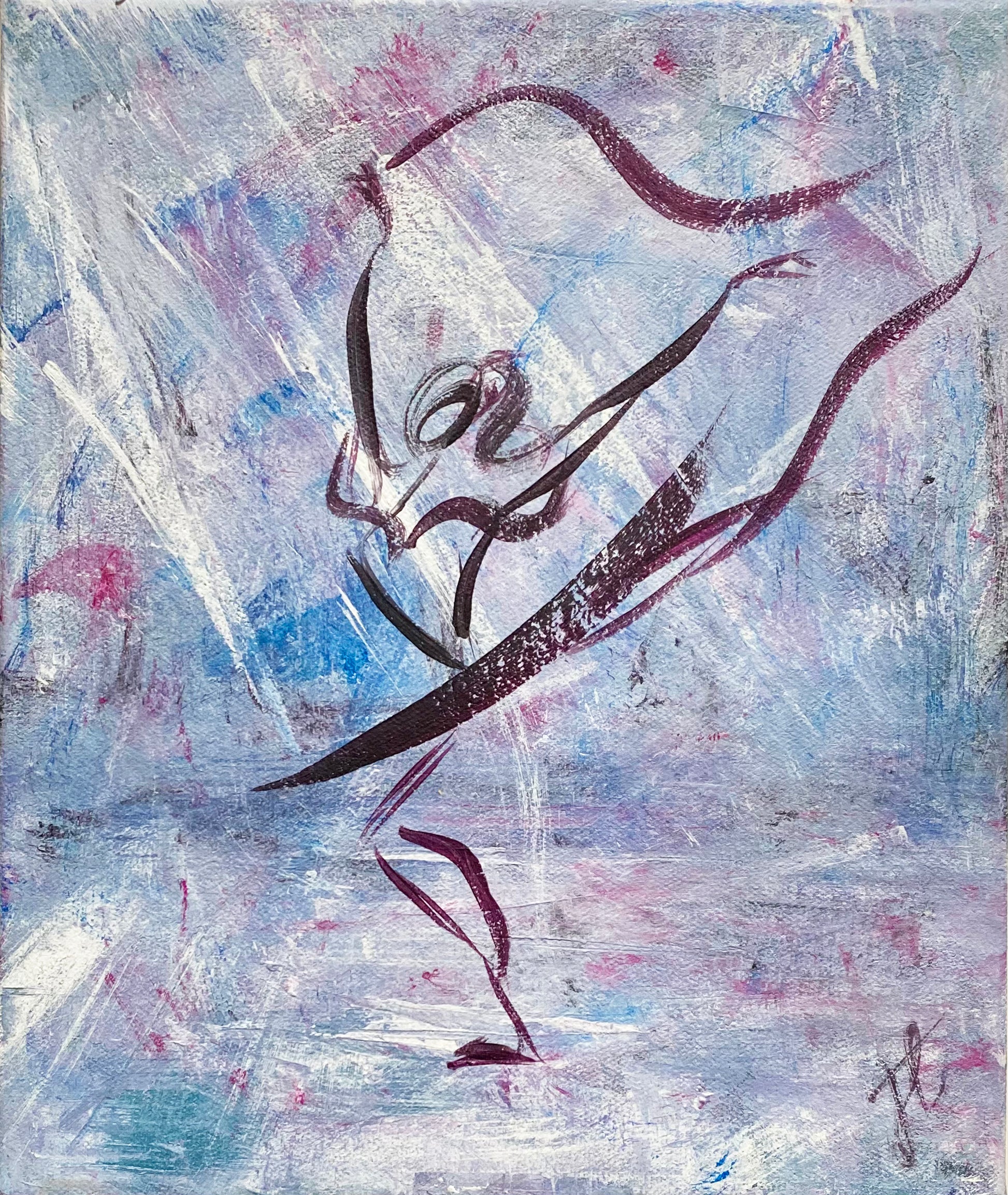 Ballerina artwork with figure in fondu