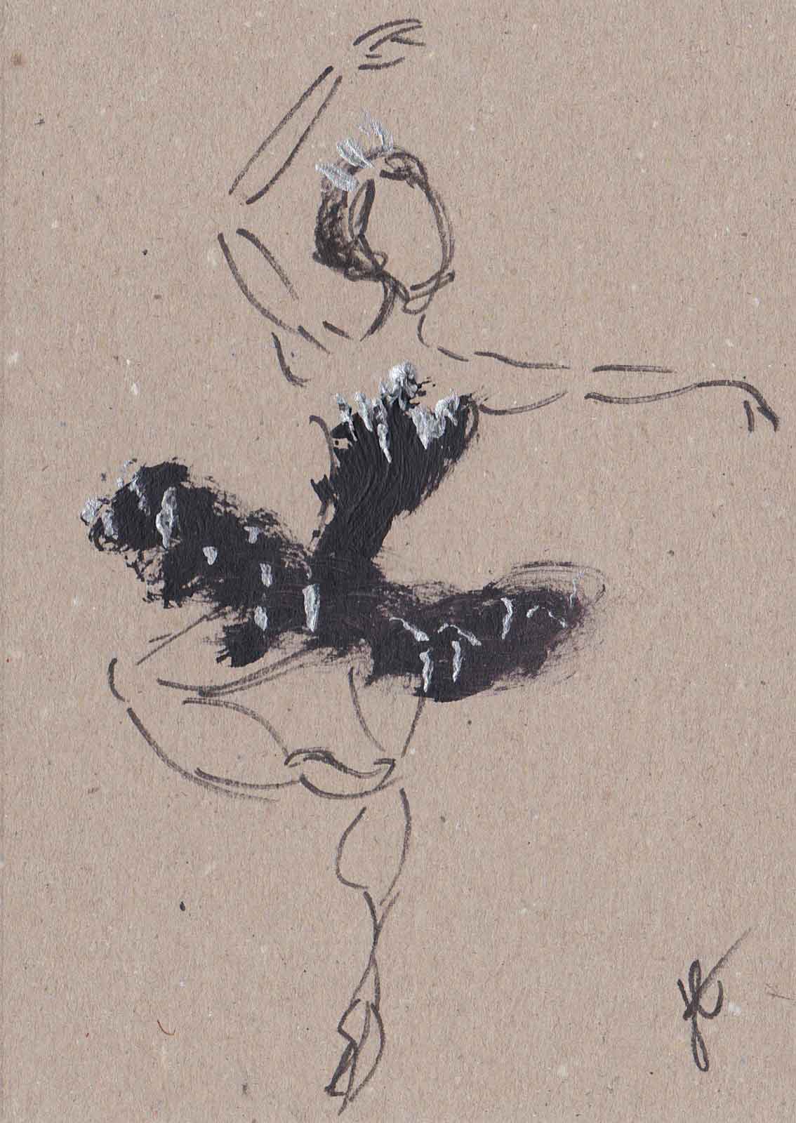 Whipped – hand-painted ballerina note card