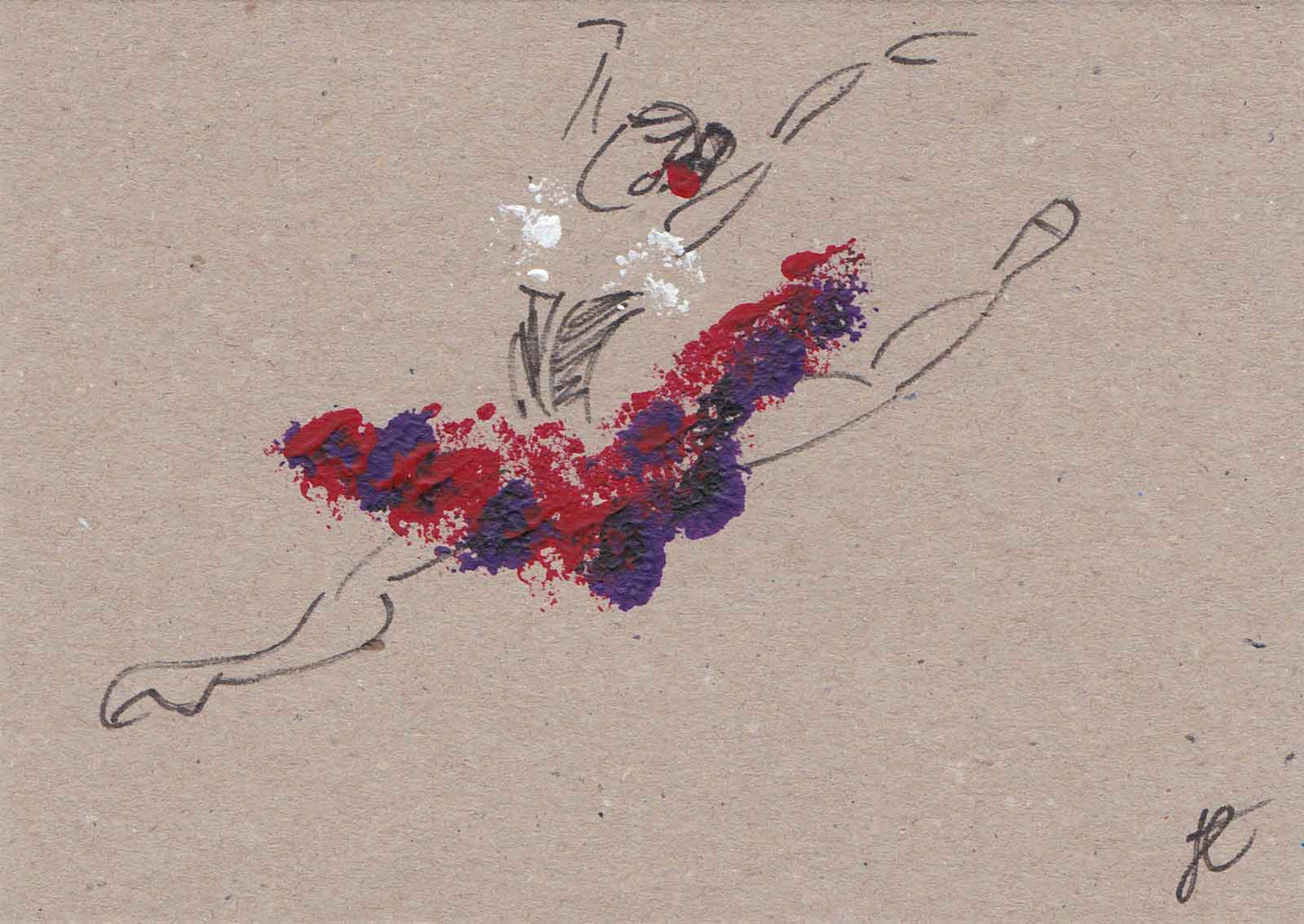 Jeté – Hand-painted ballerina note card