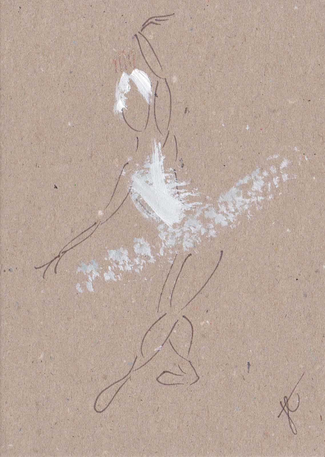 Odette – hand-painted ballerina note card