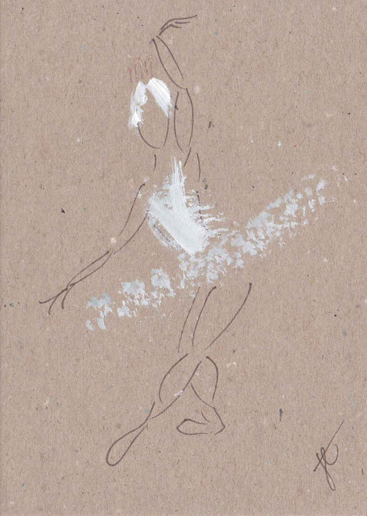 Odette – hand-painted ballerina note card
