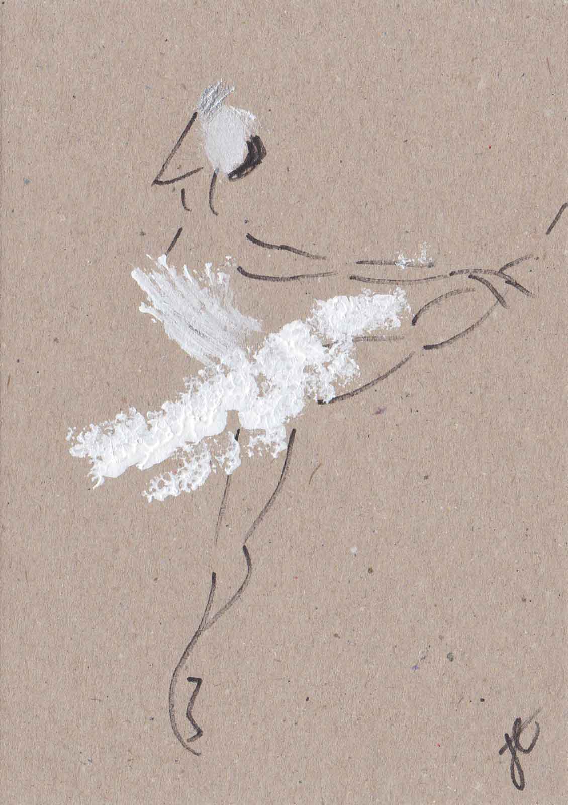 Odette – hand-painted ballerina note card