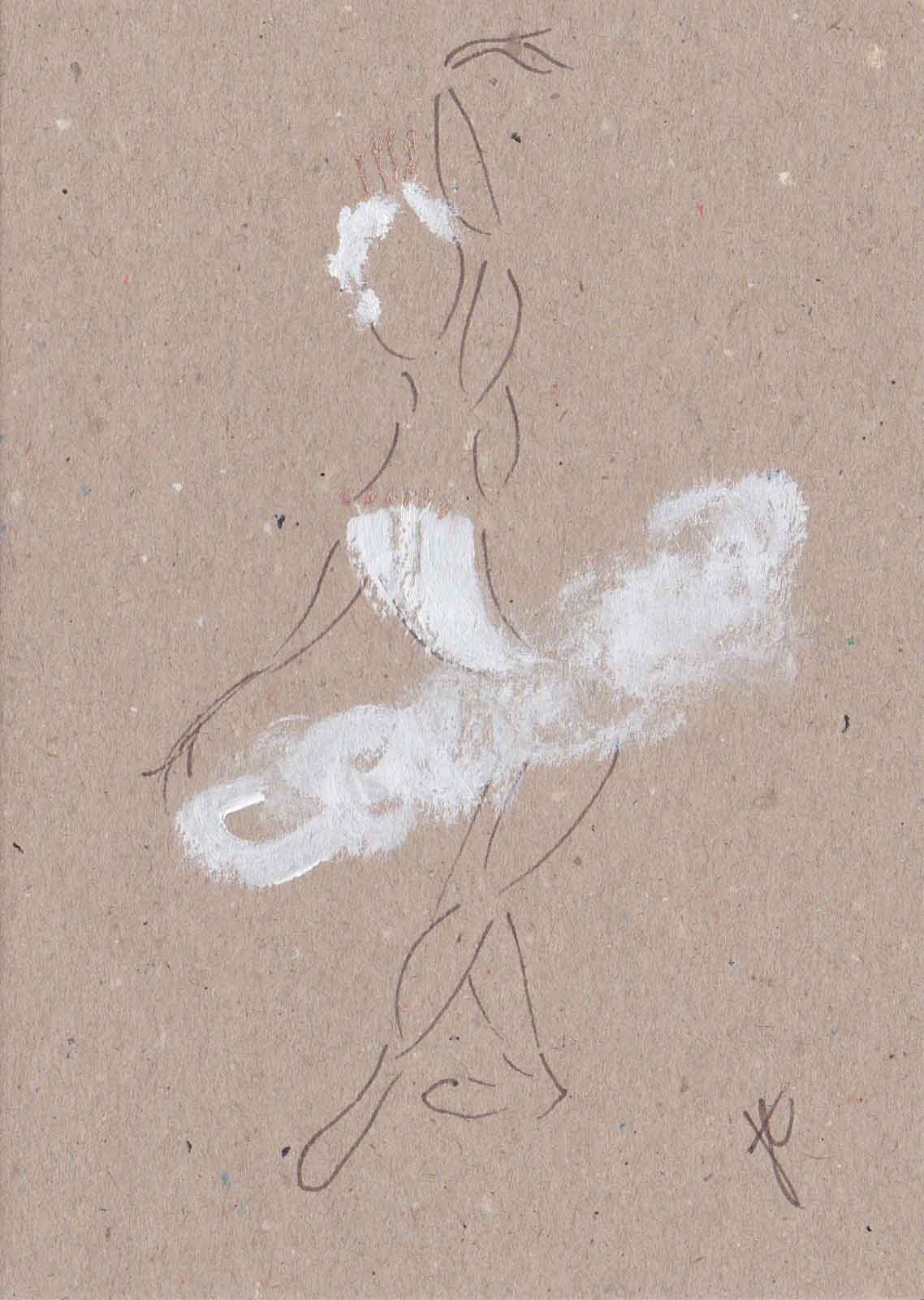 Odette – hand-painted ballerina note card