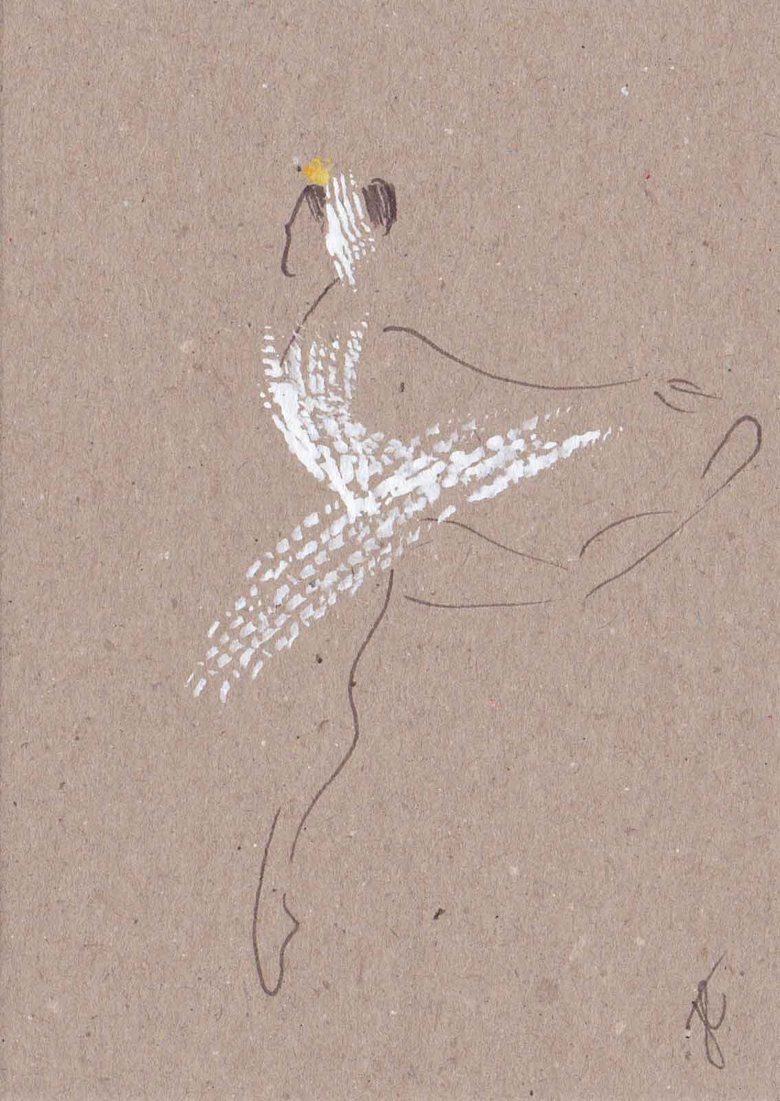 Odette – hand-painted ballerina note card