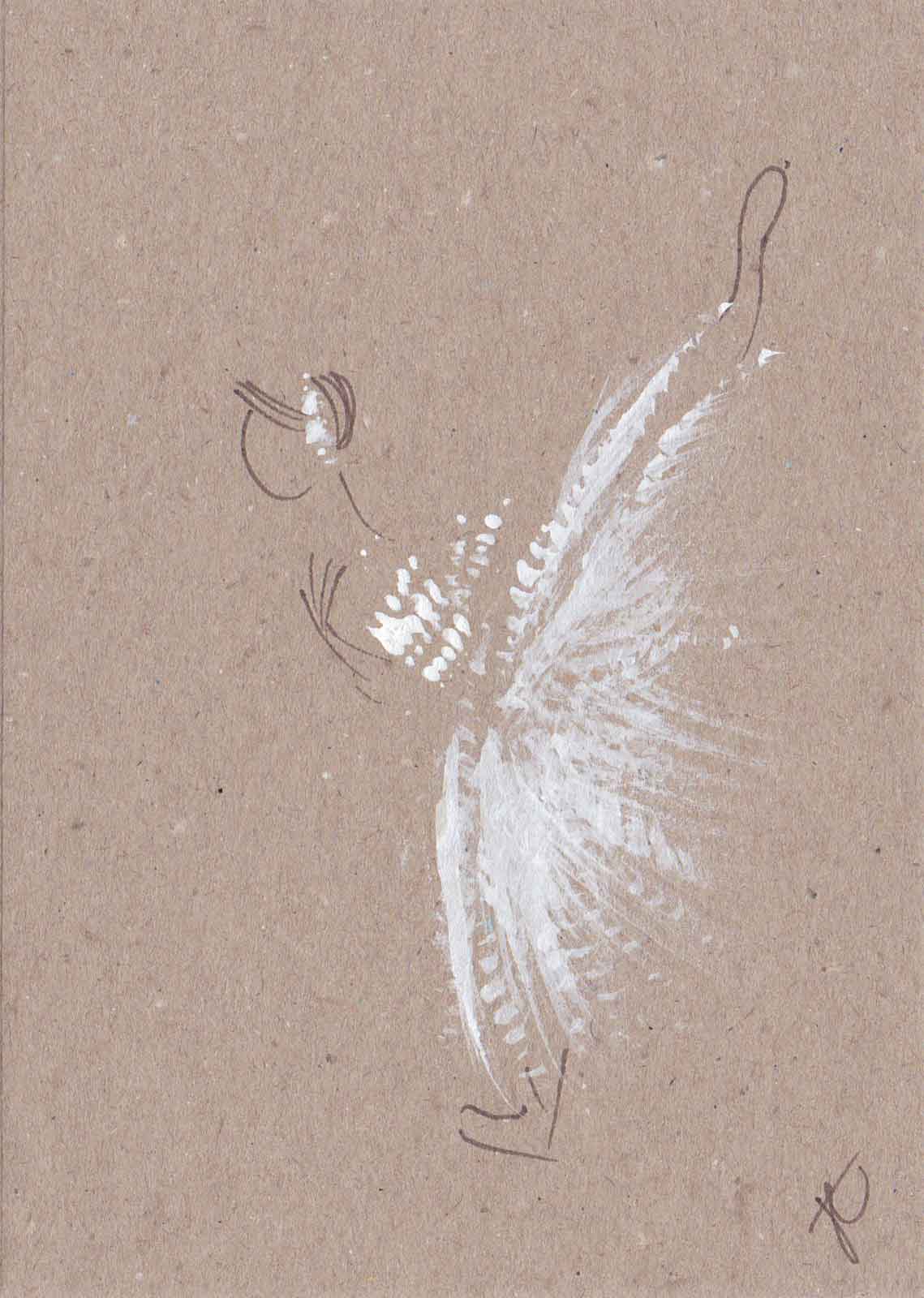 Penché – hand-painted ballerina note card