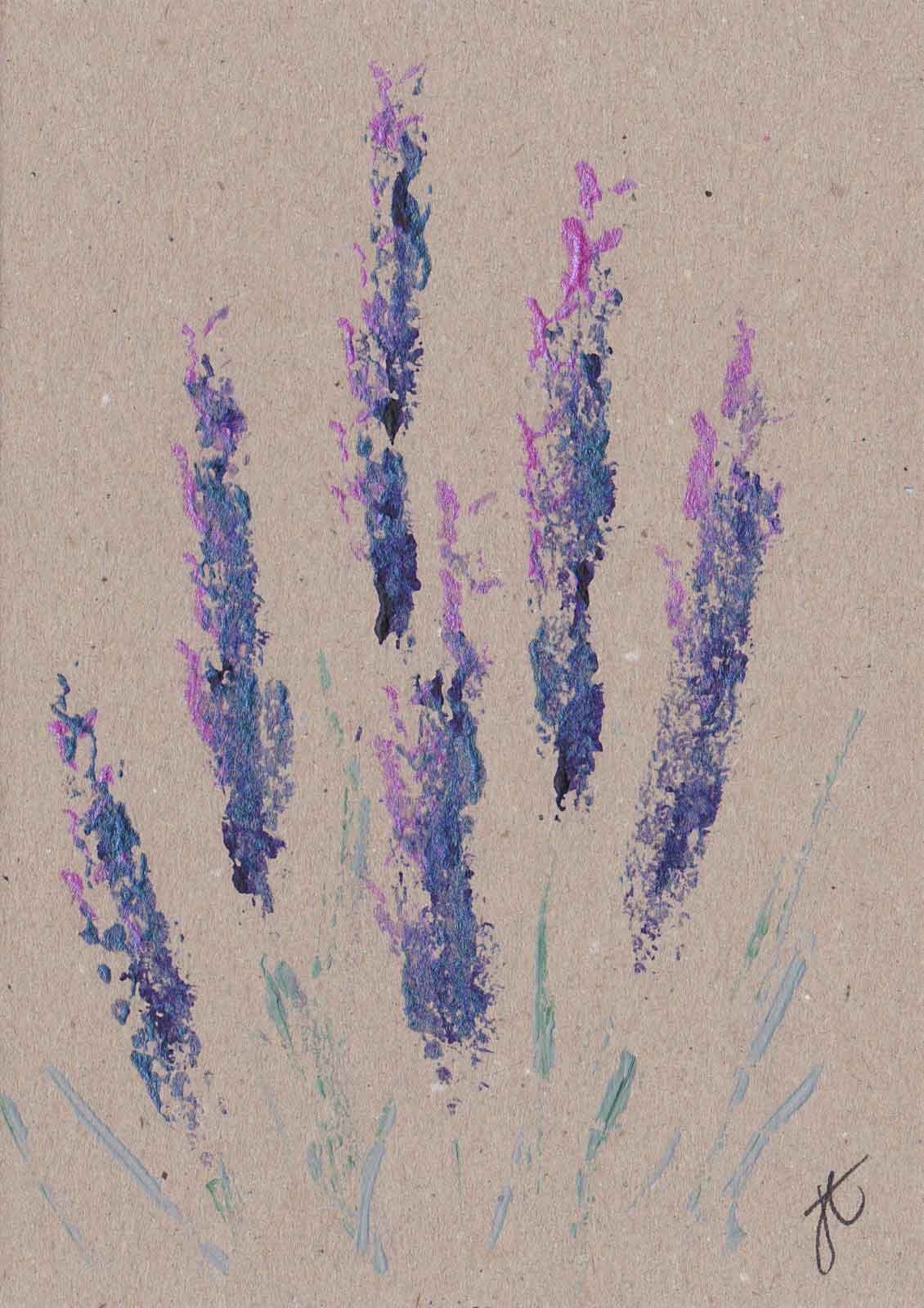 Lavender – hand-painted flower note card