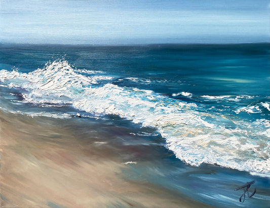 Textured seascape painting