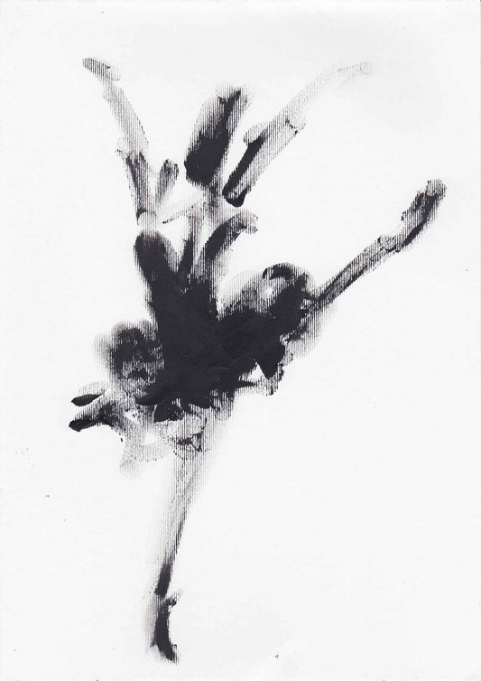 Ballerina paint sketch in black