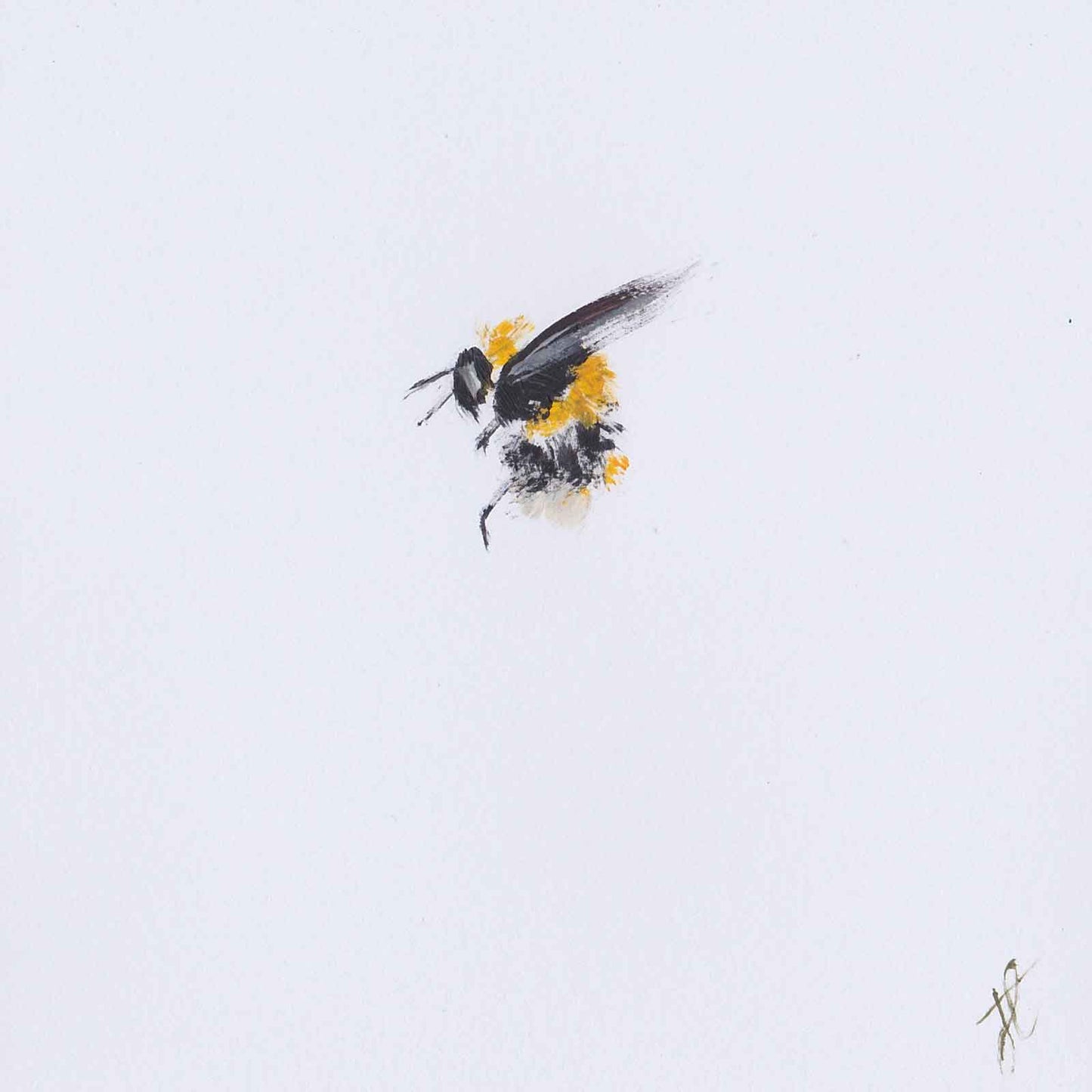 Fluffy bee – hand-painted bee greetings card