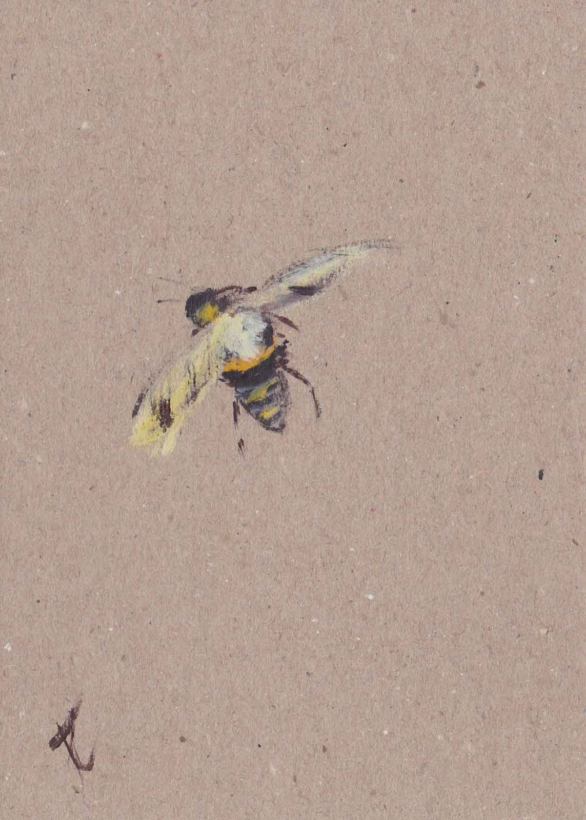 Hand-painted bee buzz note card