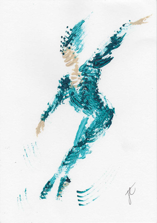 Paint sketch of danseur in bluebird costume