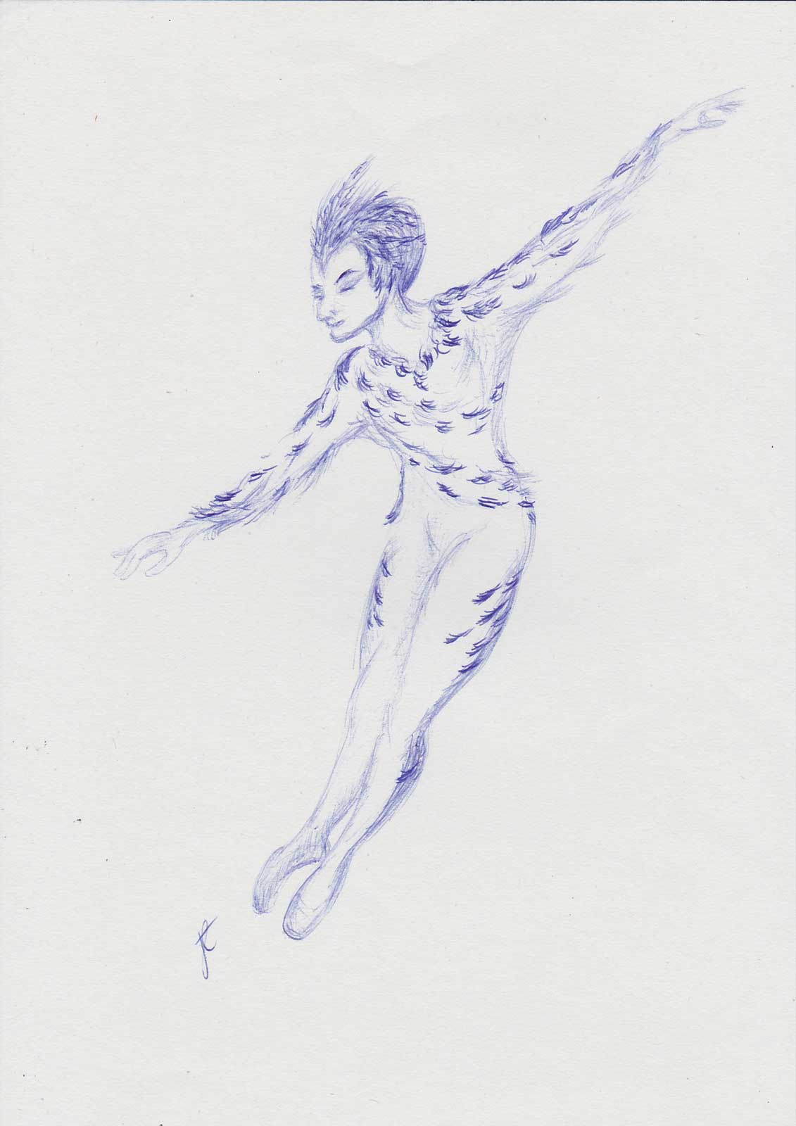 Joy: Bluebird male dancer illustration