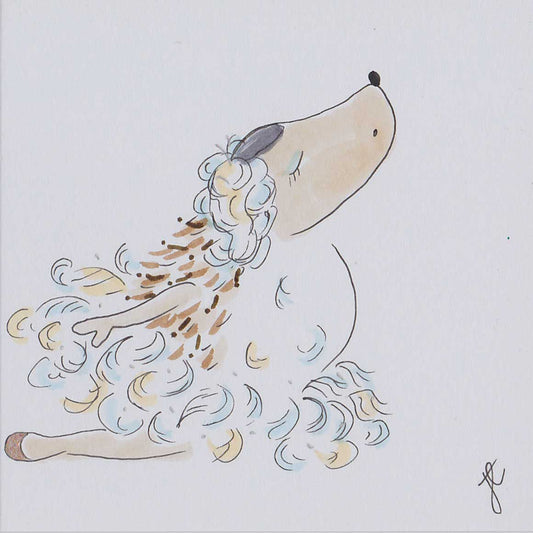 Illustration of a ballerina hedgehog wearing a swan tutu on a white background