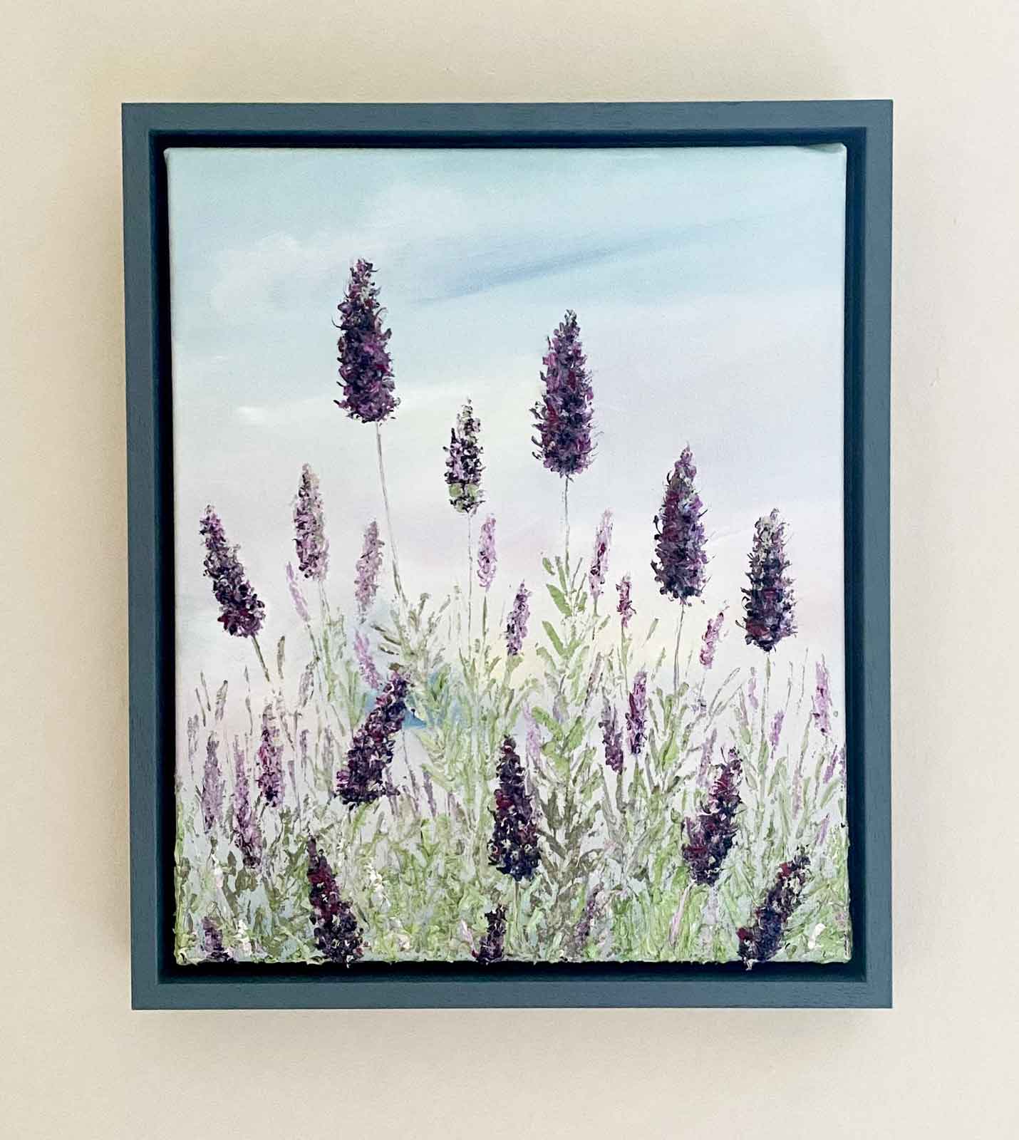 Textured painting of lavender flowers