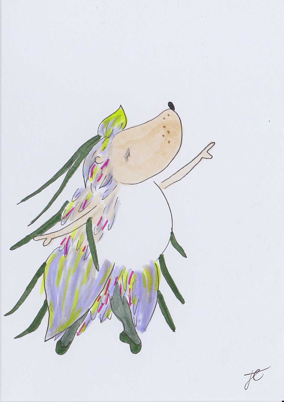 Hedgie illustration in chive costume