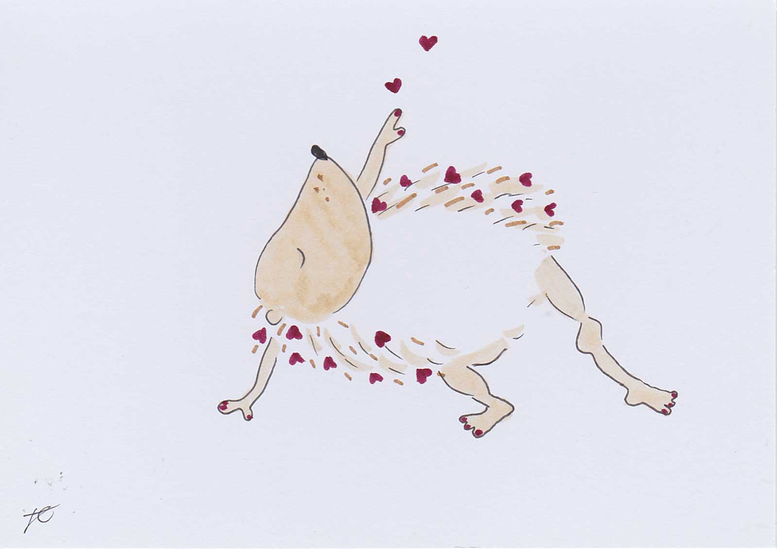 Hedgie Ballettoons yoga illustration with hearts