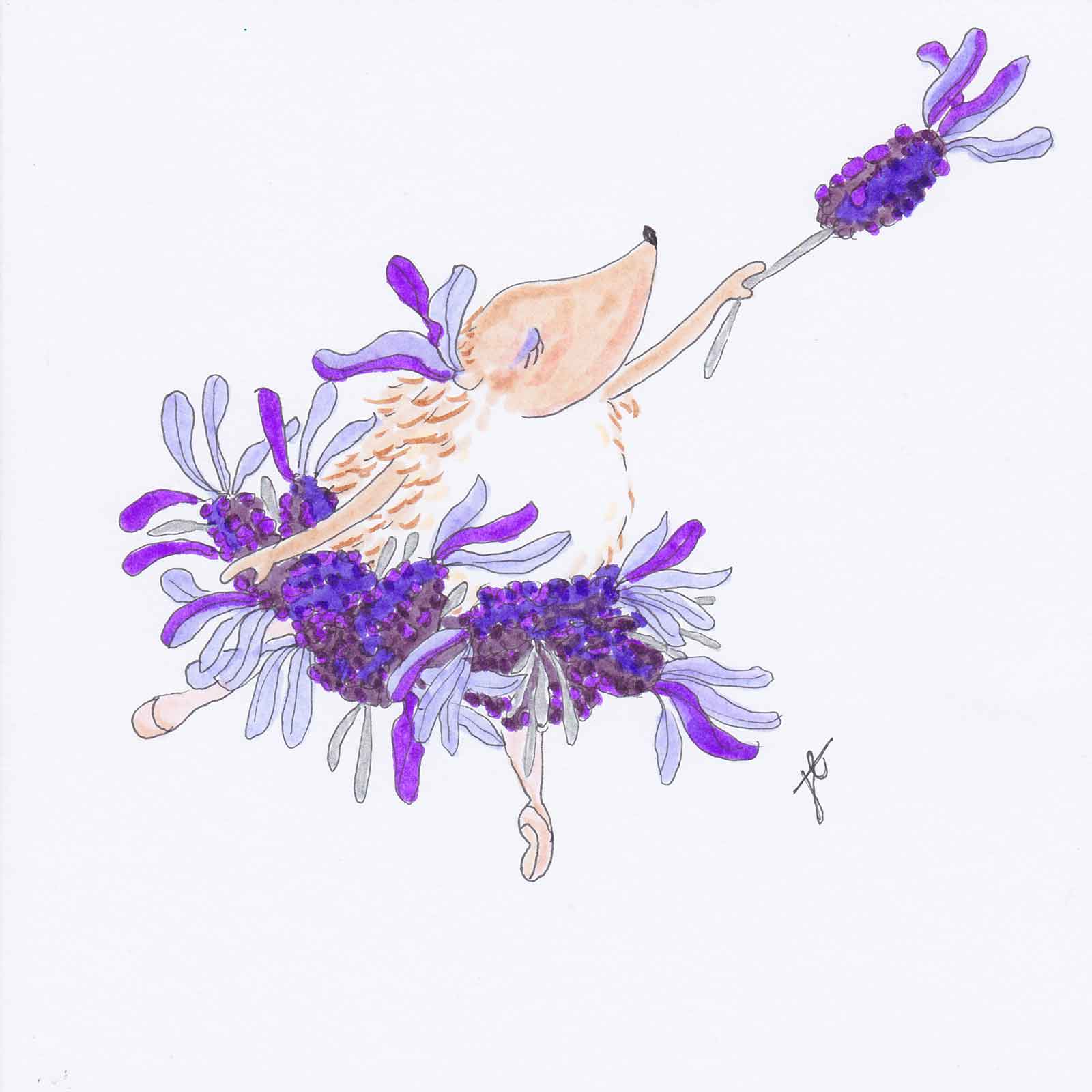 Hedgie Ballettoons illustration: lavender tutu