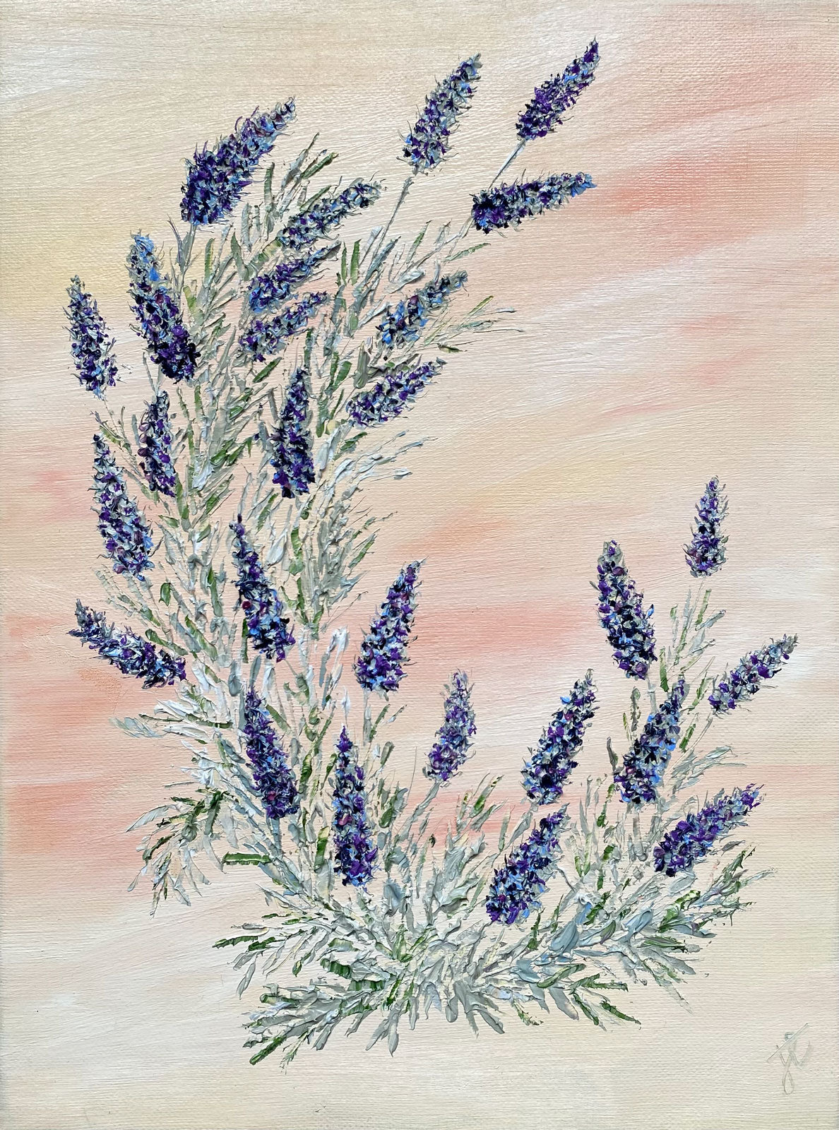 Motif: textured lavender oil painting