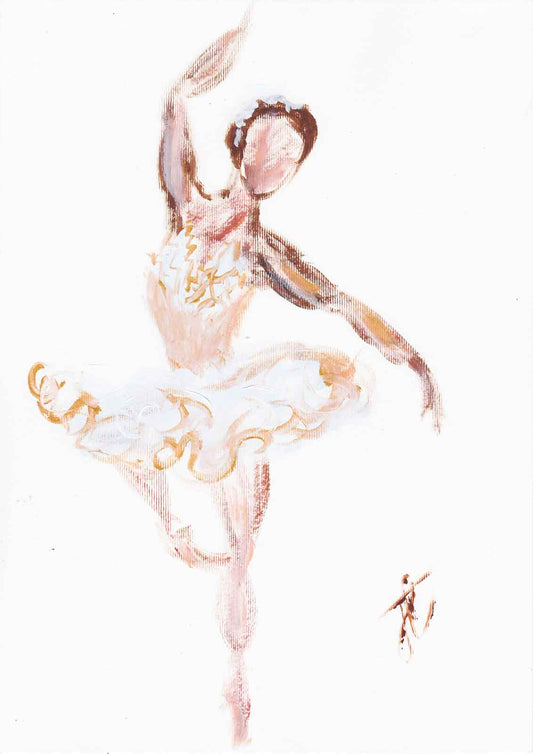 Stylised paint sketch of ballerina in pirouette