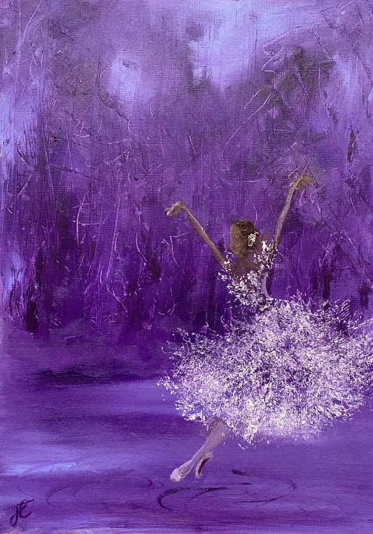 Purple ballerina painting