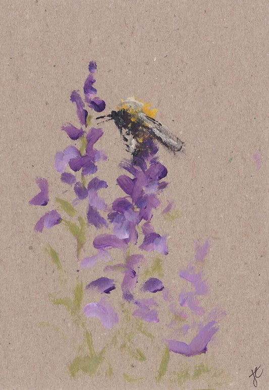 Bee and flower art card