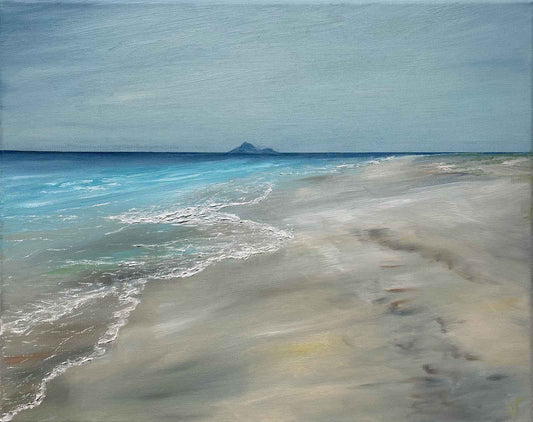 Cabo Verde: beach painting in oils