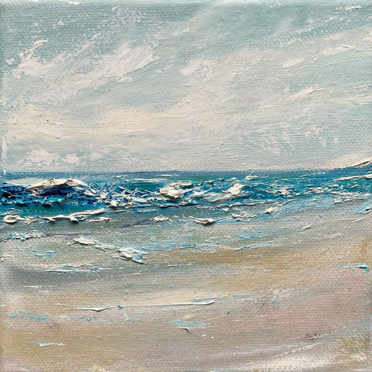 semi abstract textured seascape oil painting