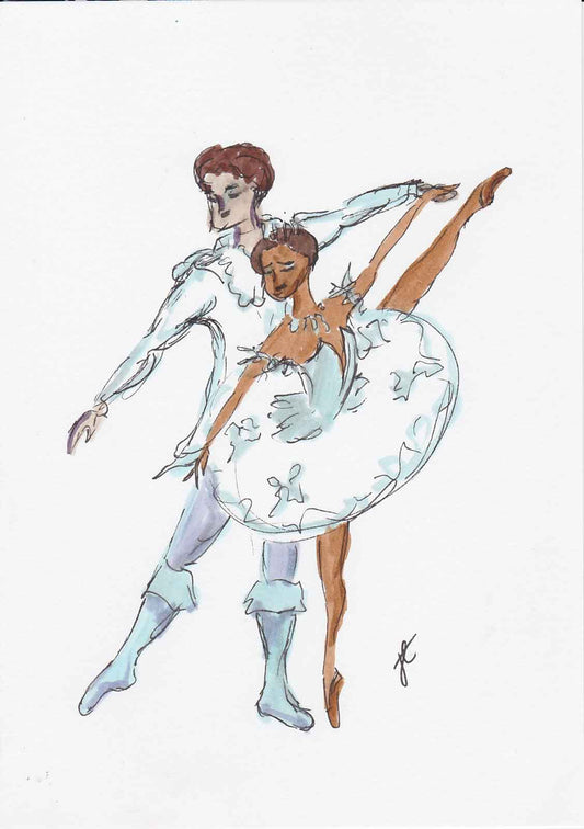 Lovingly frosted: snowflake ballet illustration