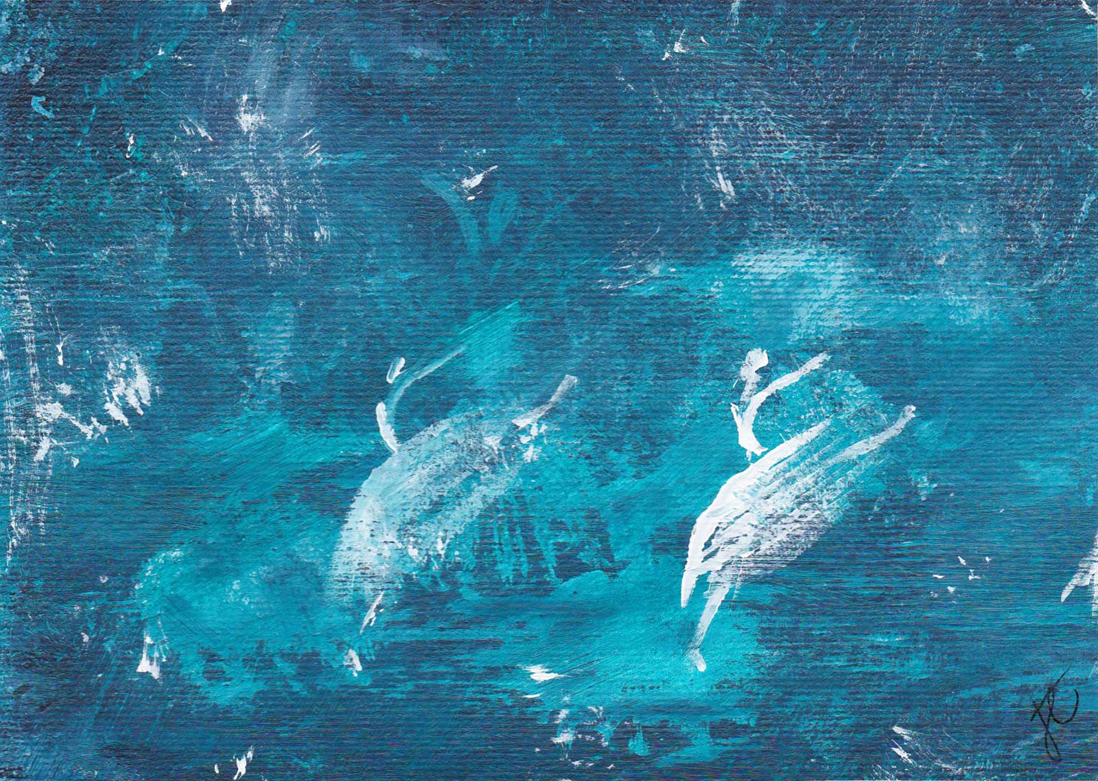 Snowflakes ballerina postcard art