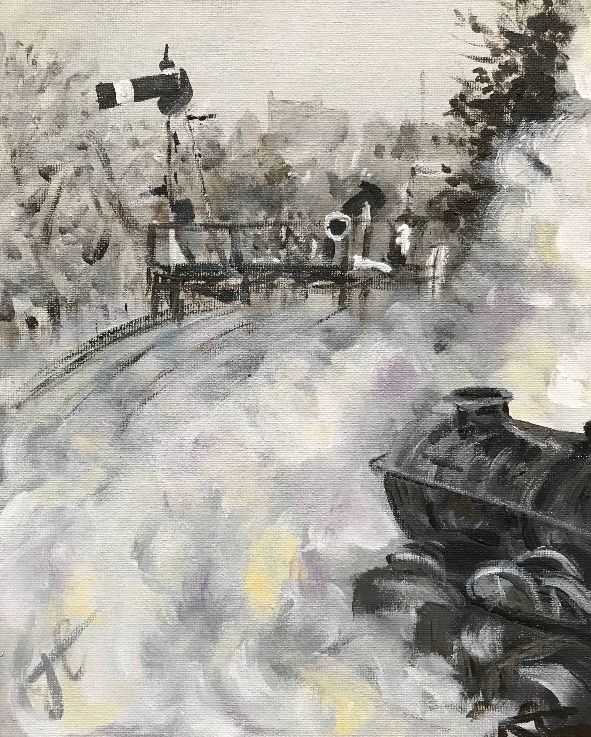 Original painting of steam engine at Severn Valley railway 