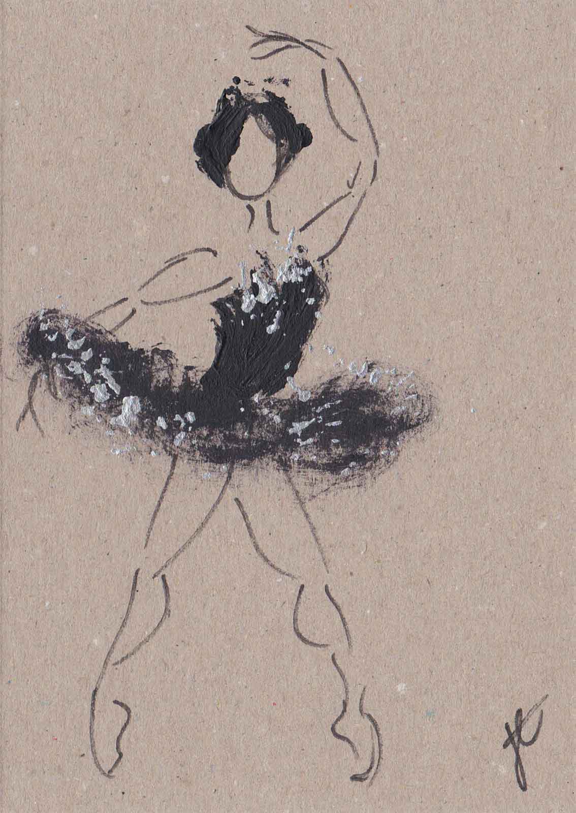 Echappé – hand-painted ballerina note card