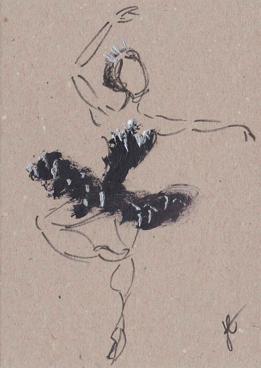 Whipped – hand-painted ballerina note card