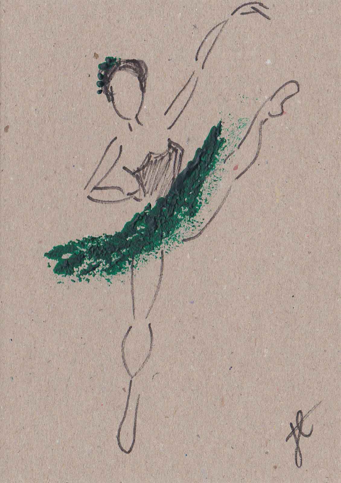 Esmeralda – hand-painted ballerina note card