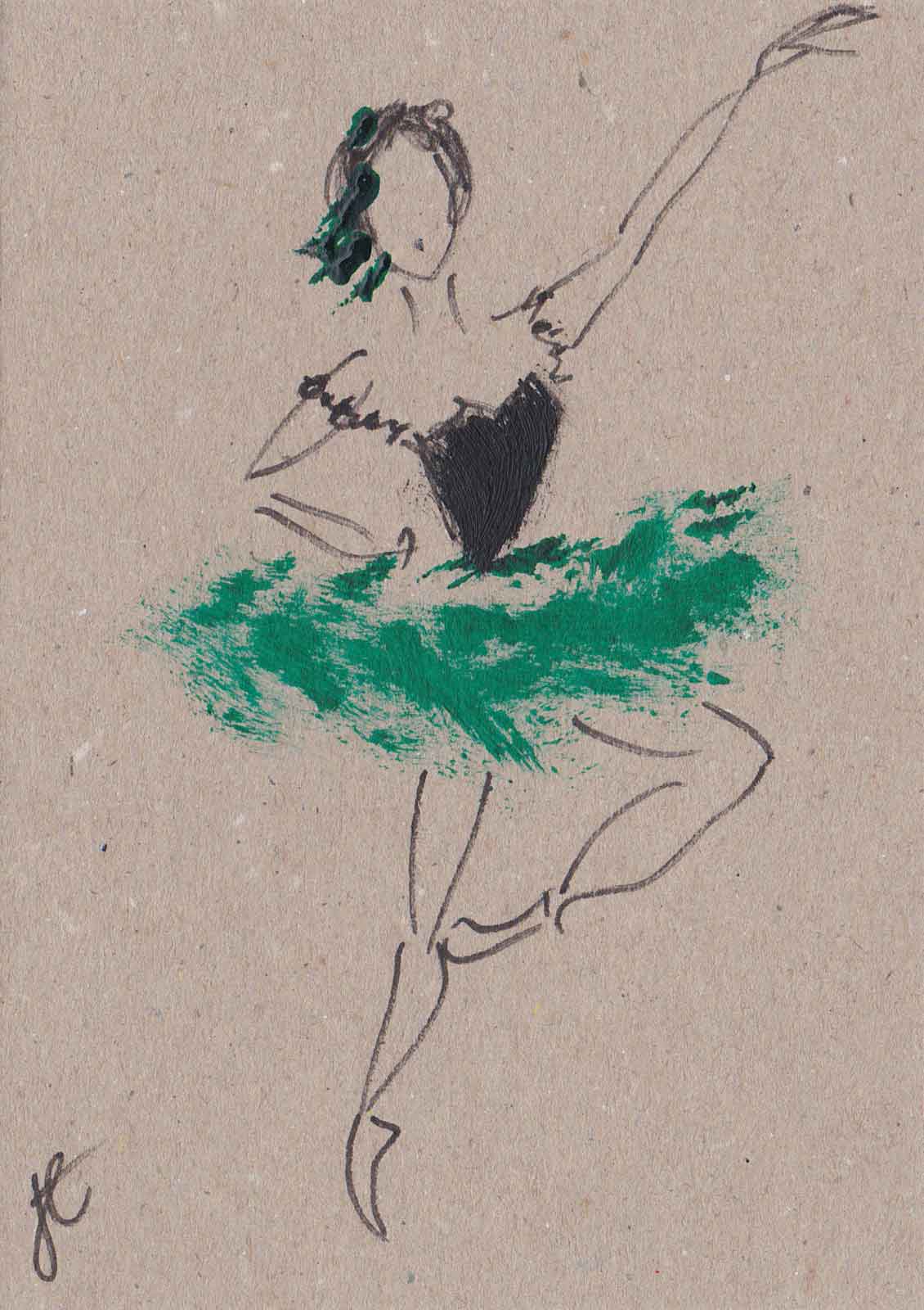 Light-footed – hand-painted ballerina note card