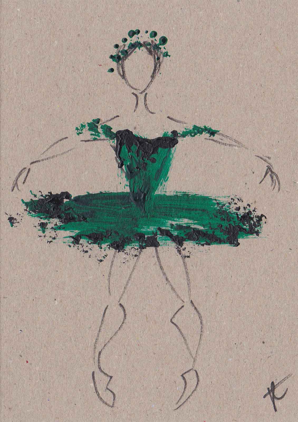 A la seconde – hand-painted ballerina note card
