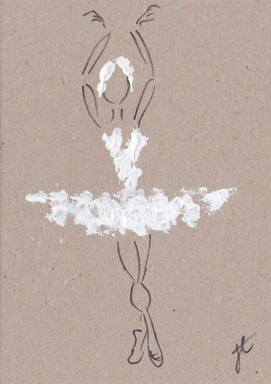 Odette – hand-painted ballerina note card