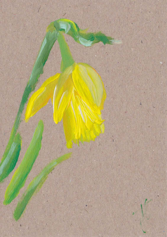 Daffodil – hand-painted floral note card