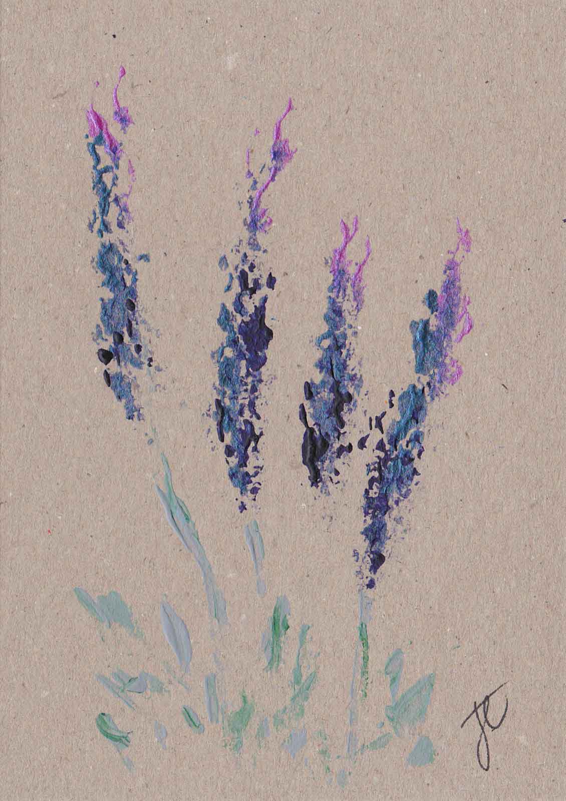 Lavender – hand-painted flower note card