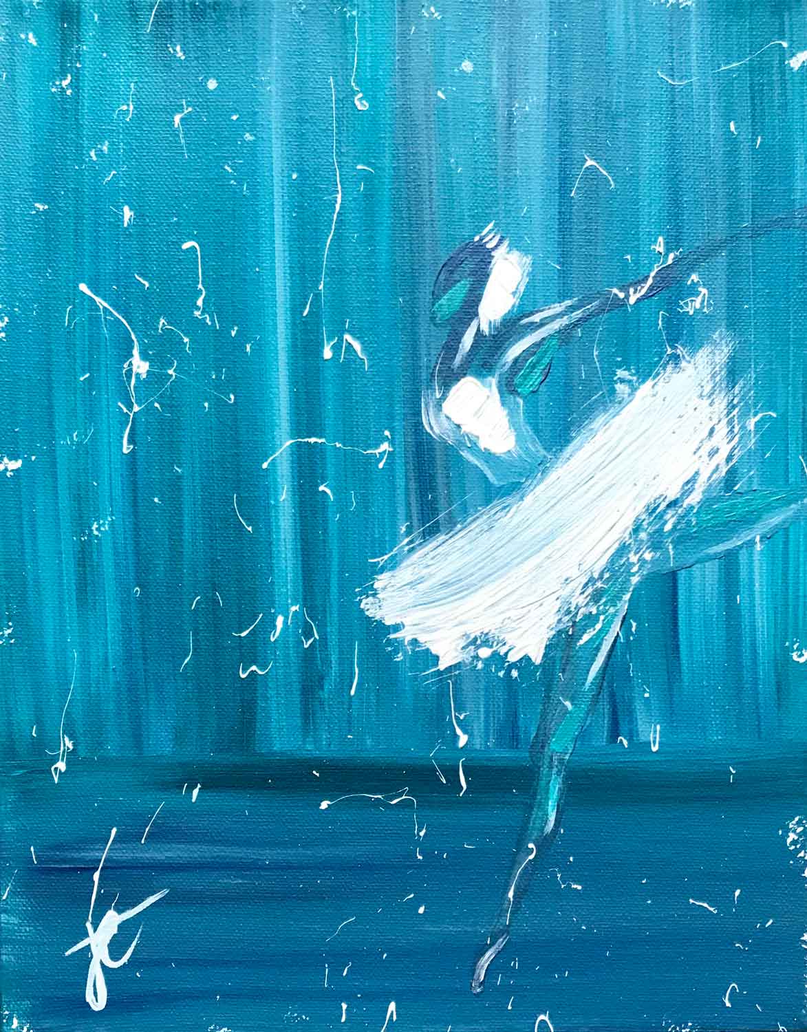 White swan: ballerina painting