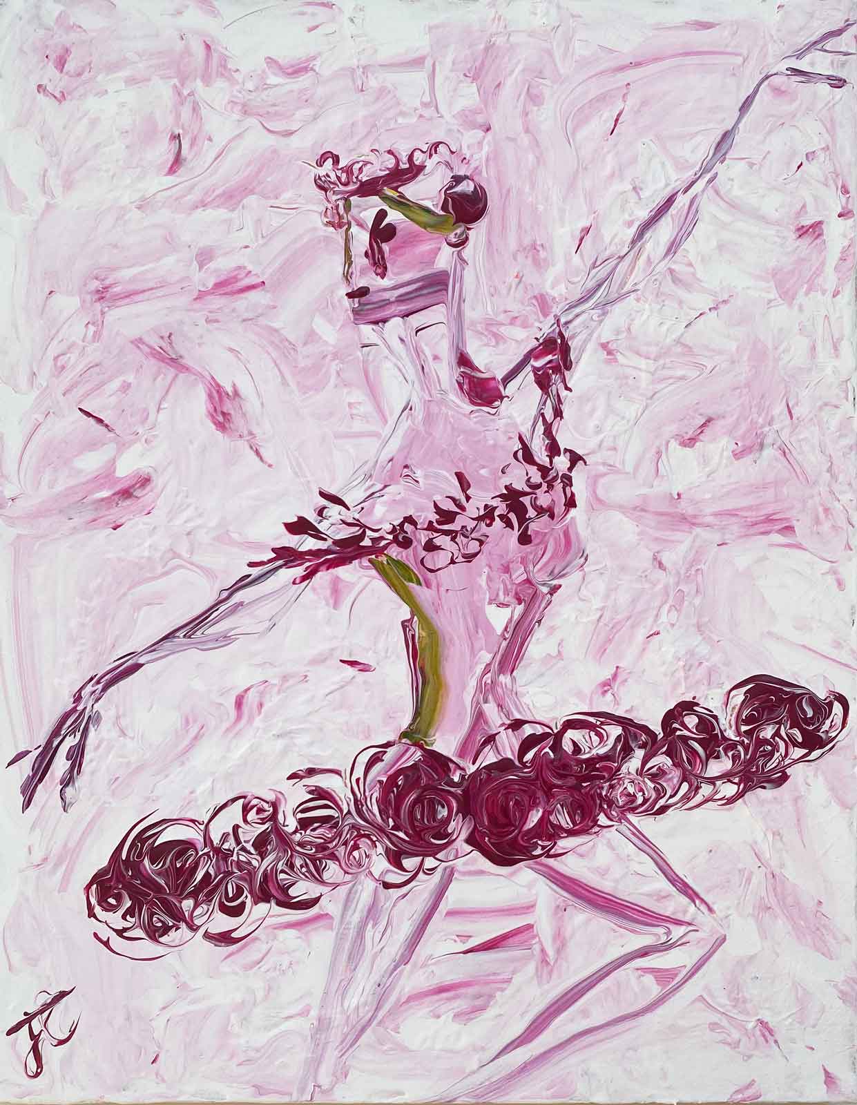 Raspberry Ripple Painting Raspberry ripple original ballerina painting – Jeanne-Louise Art