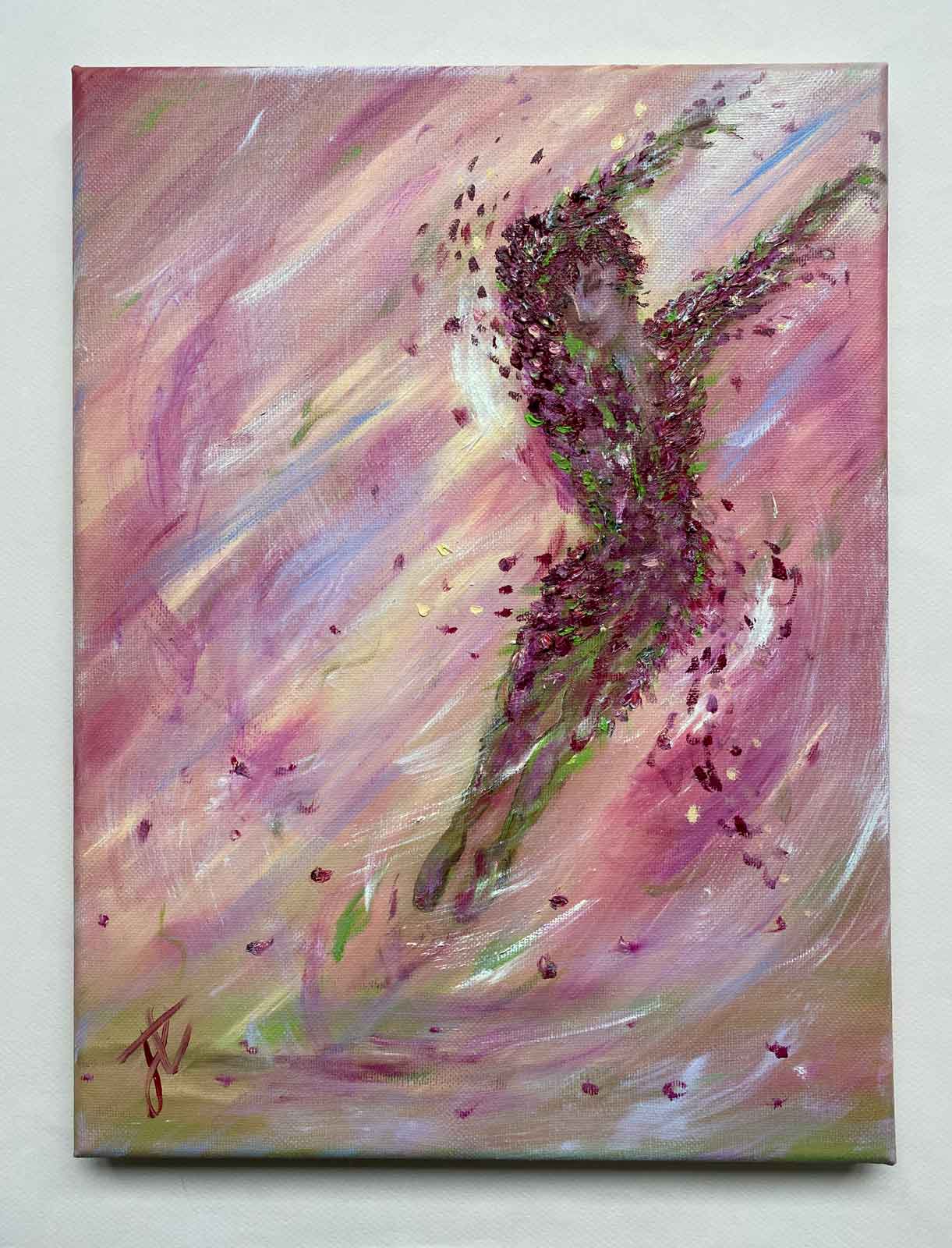 Oil painting of leaping Spectre danseur